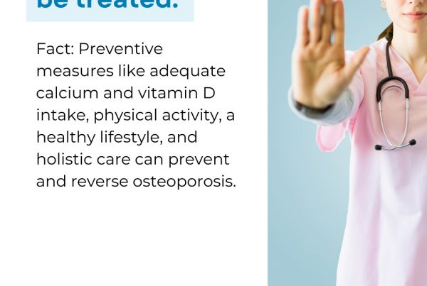 London Osteoporosis Clinic myth-busting graphic explaining that osteoporosis is treatable and reversible